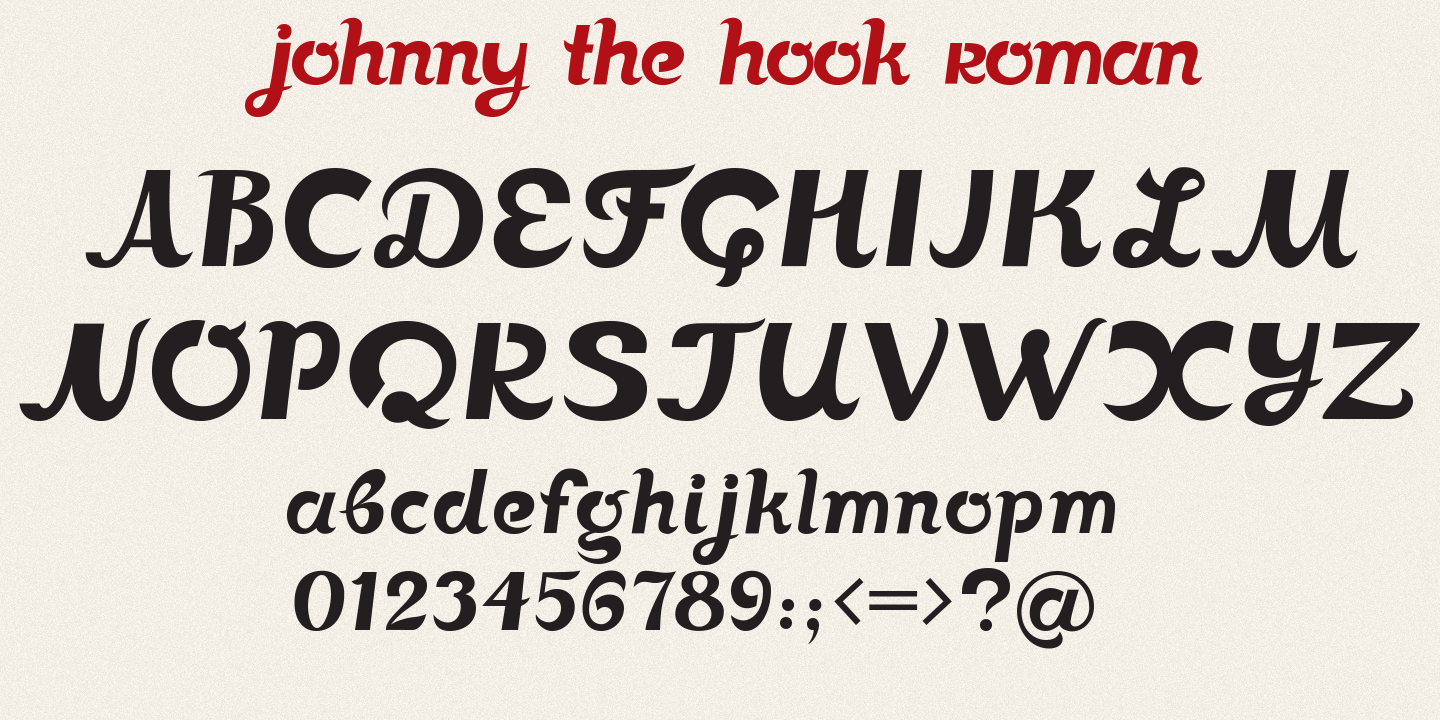 Johnny The Hook Roman Regular Font preview